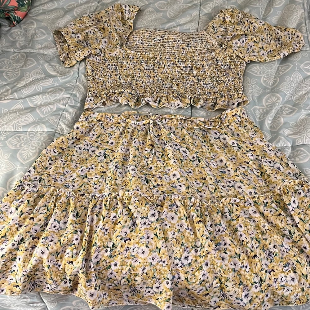 Brand New SHEIN 2 Piece Shirt and Skirt Set